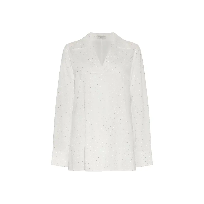 Embellished Cotton Shirt White