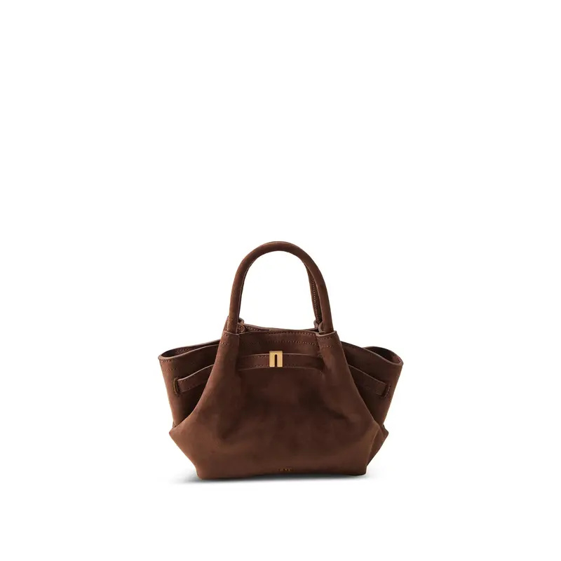 Hana Mini Faux Suede Tote Bag Taupe