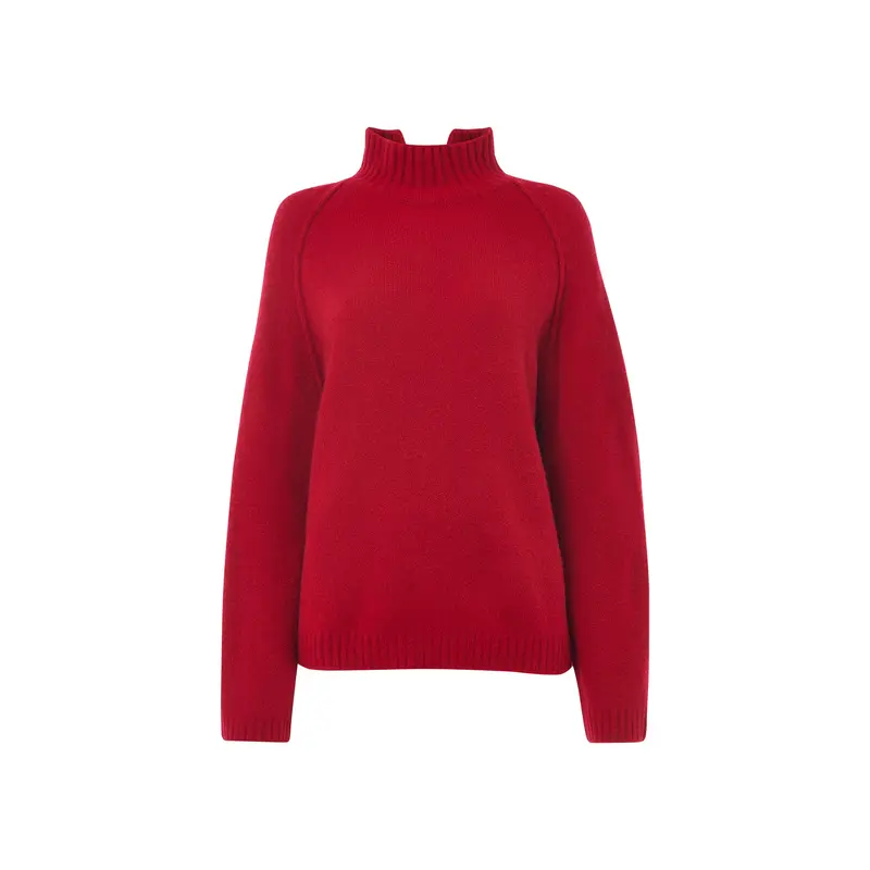 Wool Mix Split Funnel Knit Charcoal