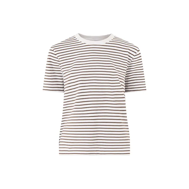 Essential Striped Boxy Tee Ecru Black