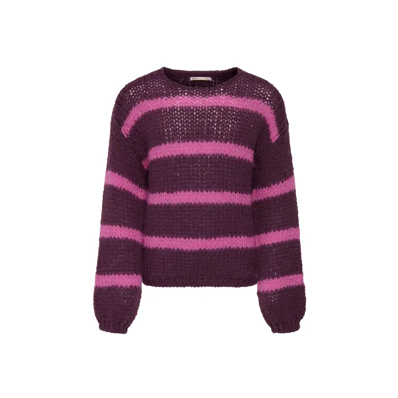 Girls Striped Long Sleeve Cotton Knit Red