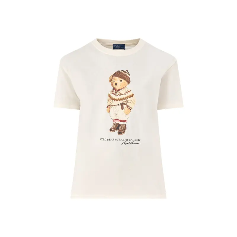 Bear Short Sleeve Cotton T-Shirt White