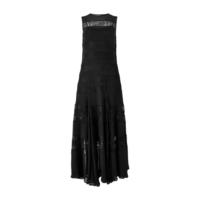 Gessy Lace Insert Maxi Dress Navy