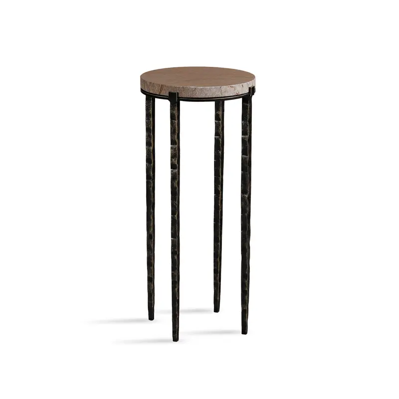 Leo Forest Brown Marble Accent Table
