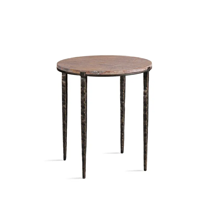 Leo Forest Brown Marble End Table
