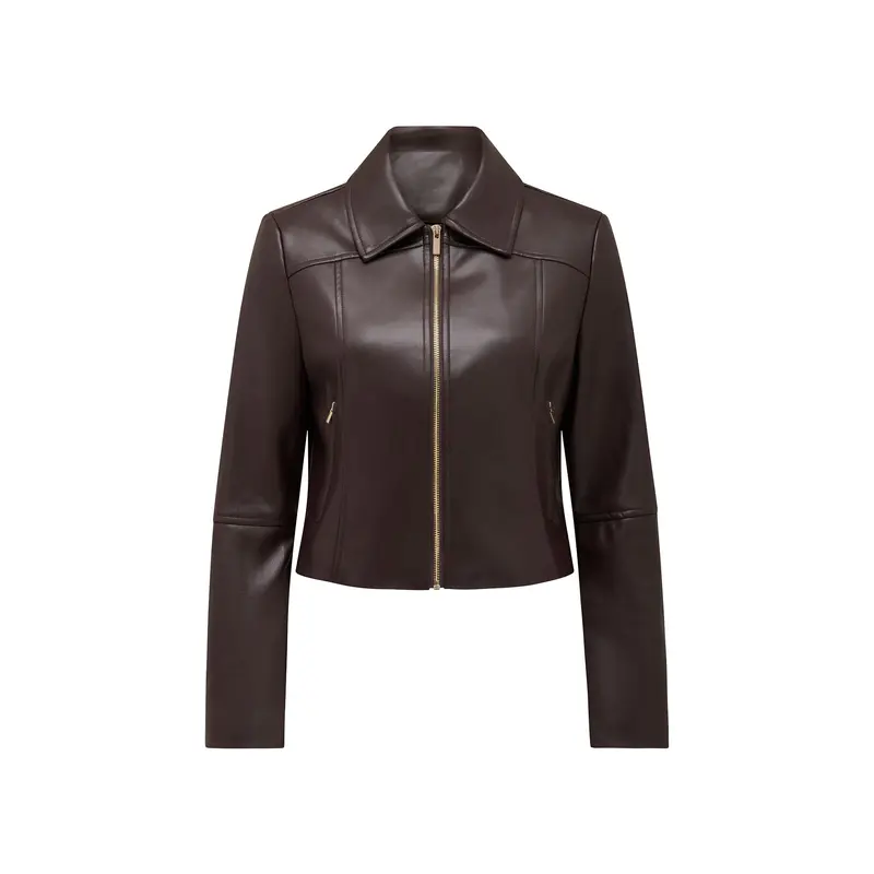 Addison Vegan Leather Jacket Red