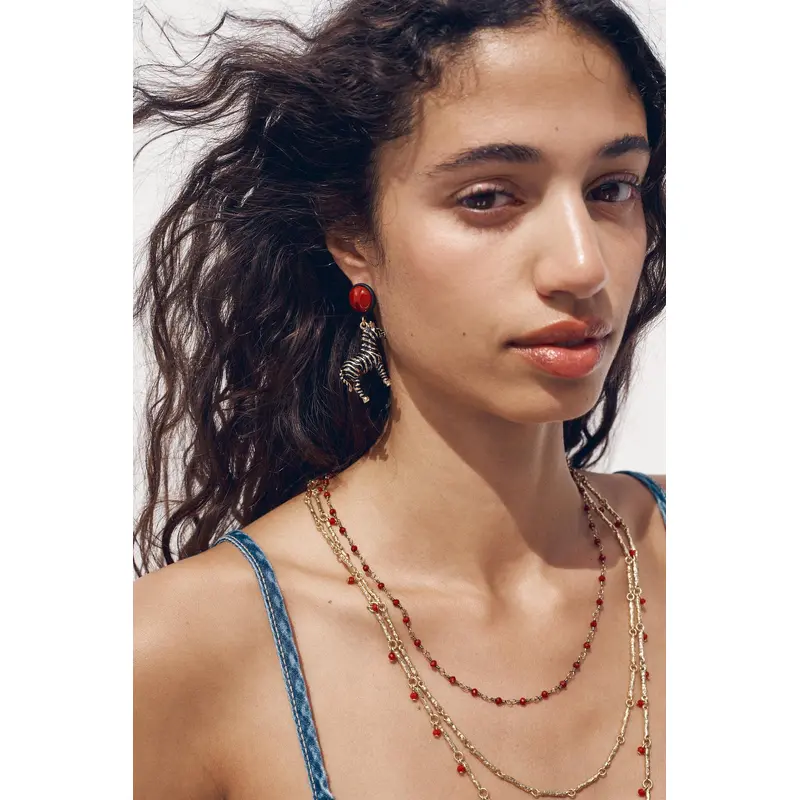 ZEBRA CIRCULAR EARRINGS