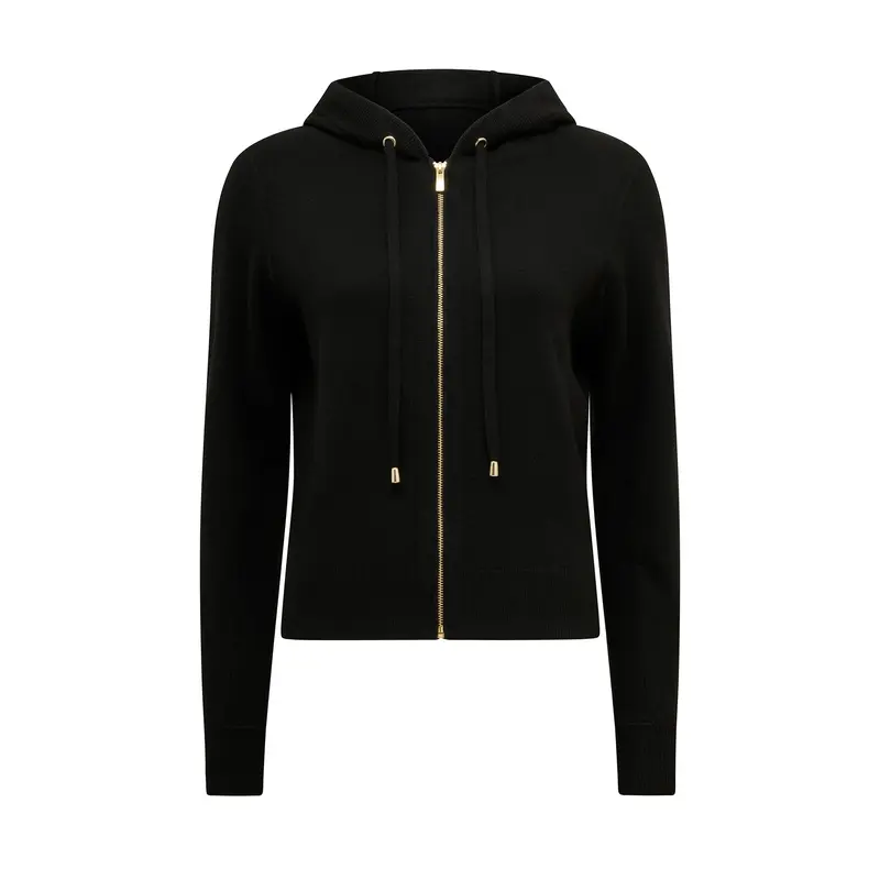 Hazel Knitted Lounge Hoodie Black