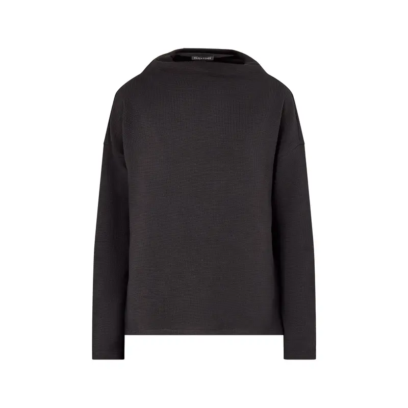 High Funnel Neck Box Top Black