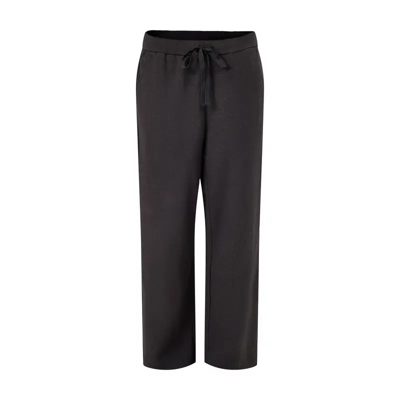 Wide Ankle Pant with Drawstring Black