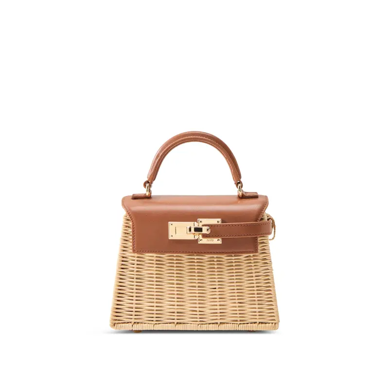 Elise Natural Rattan Bag Brown