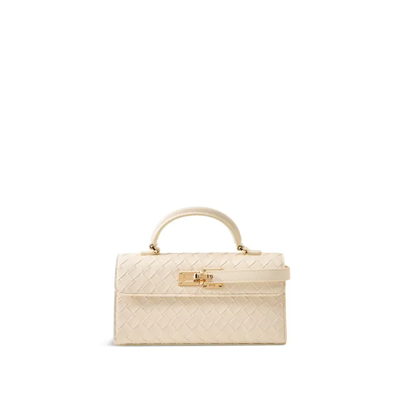 Keyla Weave Top Handle Bag White
