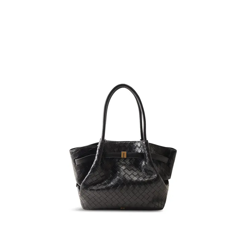 Hana Medium Weave Tote Black