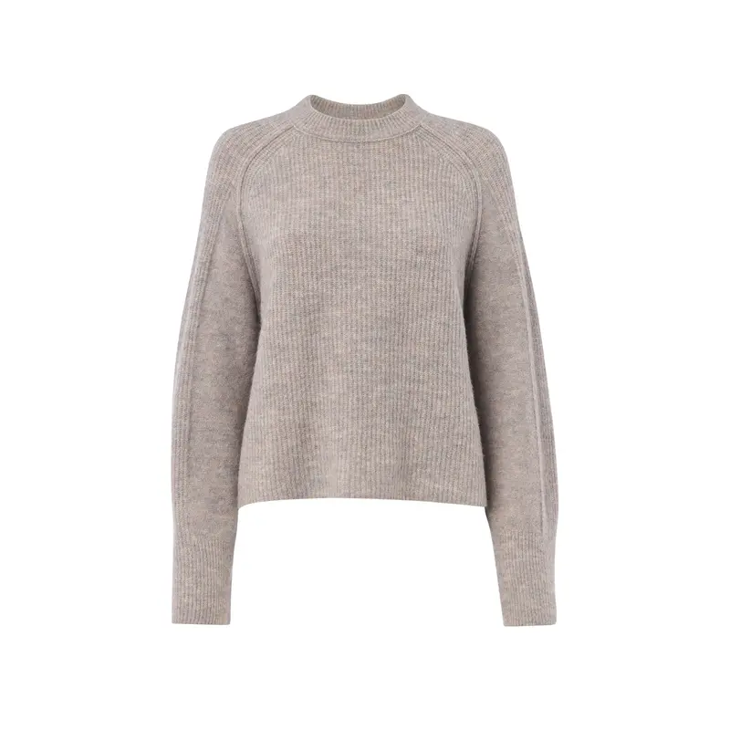 Aria Wool Mix Crew Knit Beige