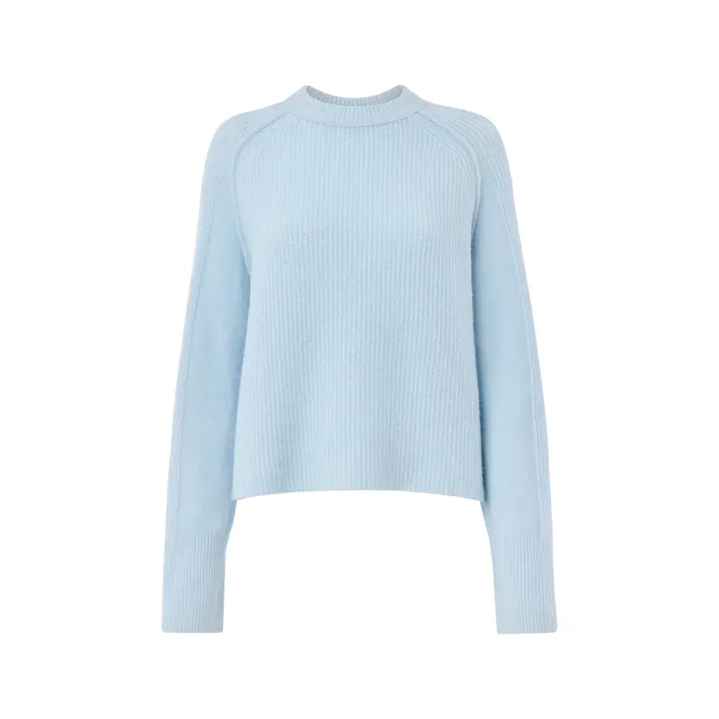 Aria Wool Mix Crew Knit Blue