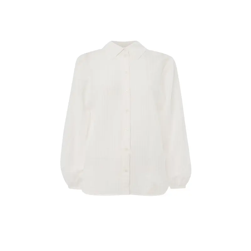 Textured Relaxed Viscose Shirt White