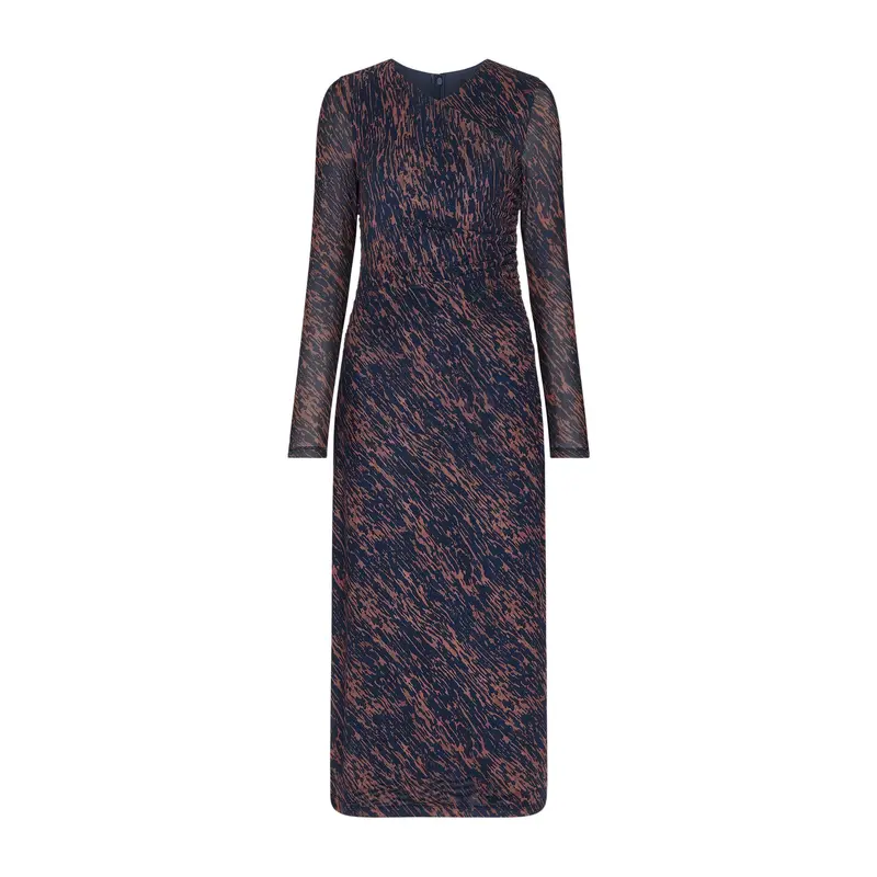 Abstract Marks Mesh Dress Blue