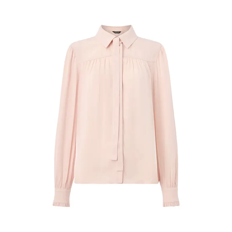 Tie Detail Crepe Blouse Pink