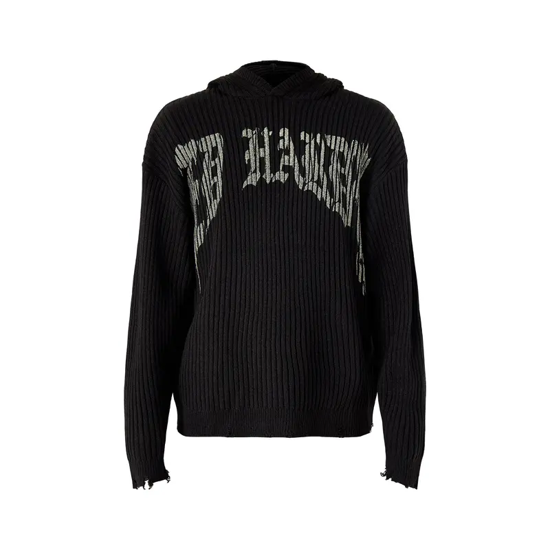 Tiger Snake Knit Hoodie Black