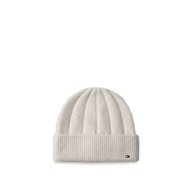 Flag Fluffy Beanie Beige
