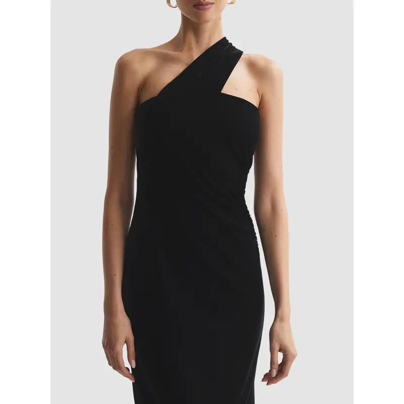 Abbey Velvet One-Shoulder Midi Dress
