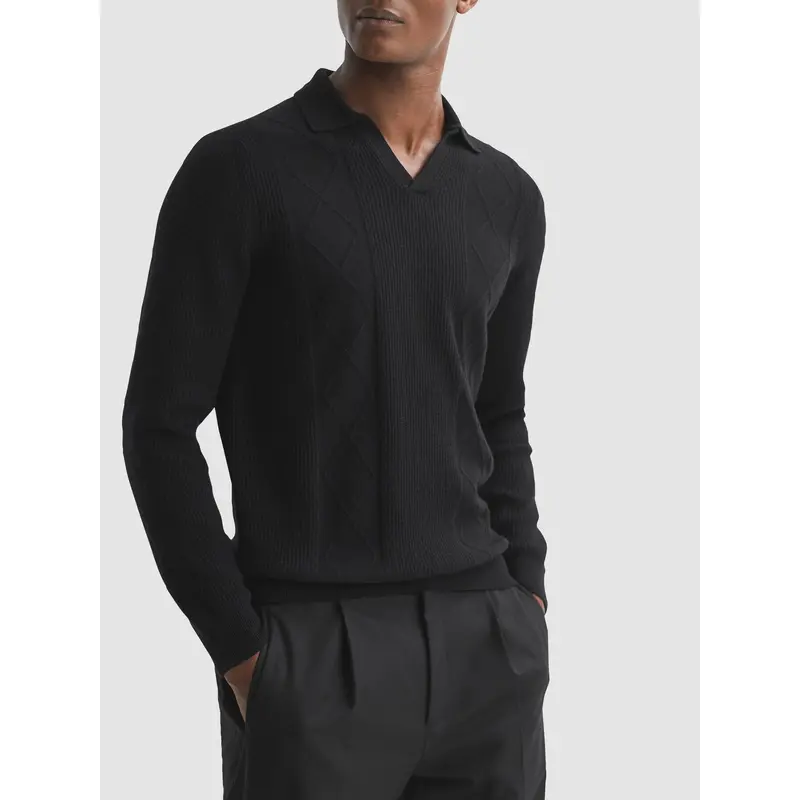 Malik Wool Open Collar Top