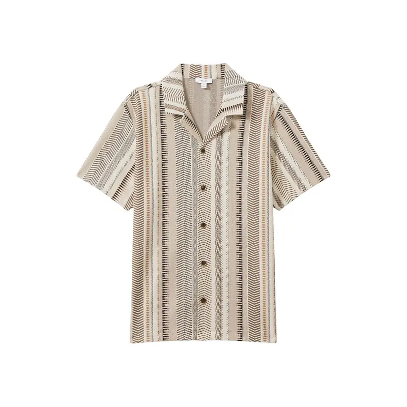 Archer Jacquard Aztec Cuban Collar Shirt
