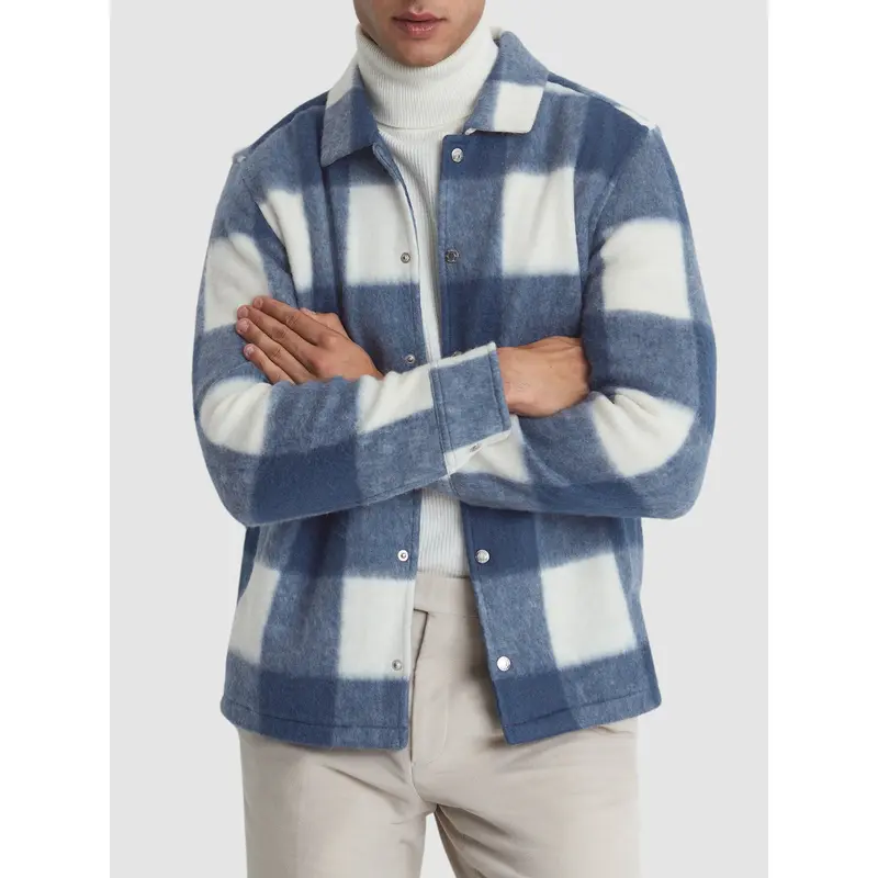 BlueScott Brushed Wool-Cotton Check Overshirt