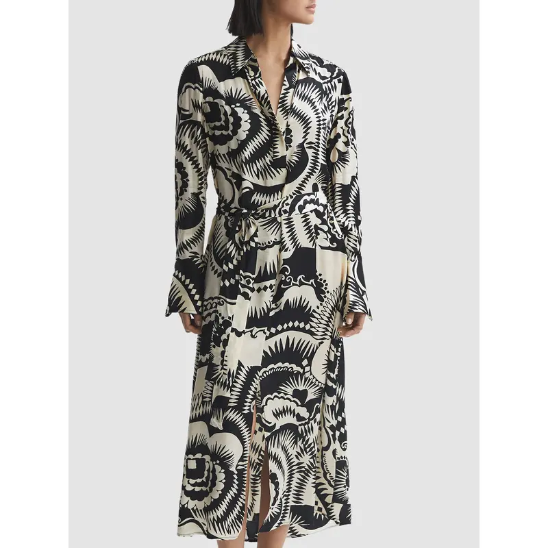 Tilly Printed Long Sleeve Midi Dress