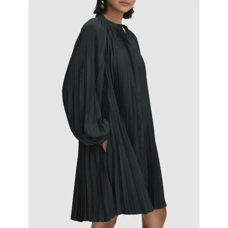 Trina Pleated Belted Mini Dress