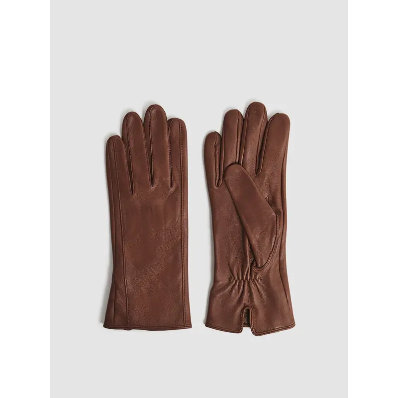 Giselle Leather Ruched Gloves