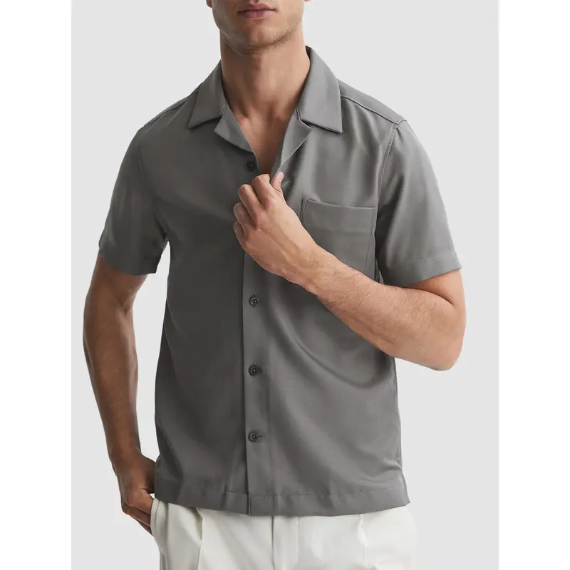 GreyTokyo Cuban Collar Button-Through Shirt