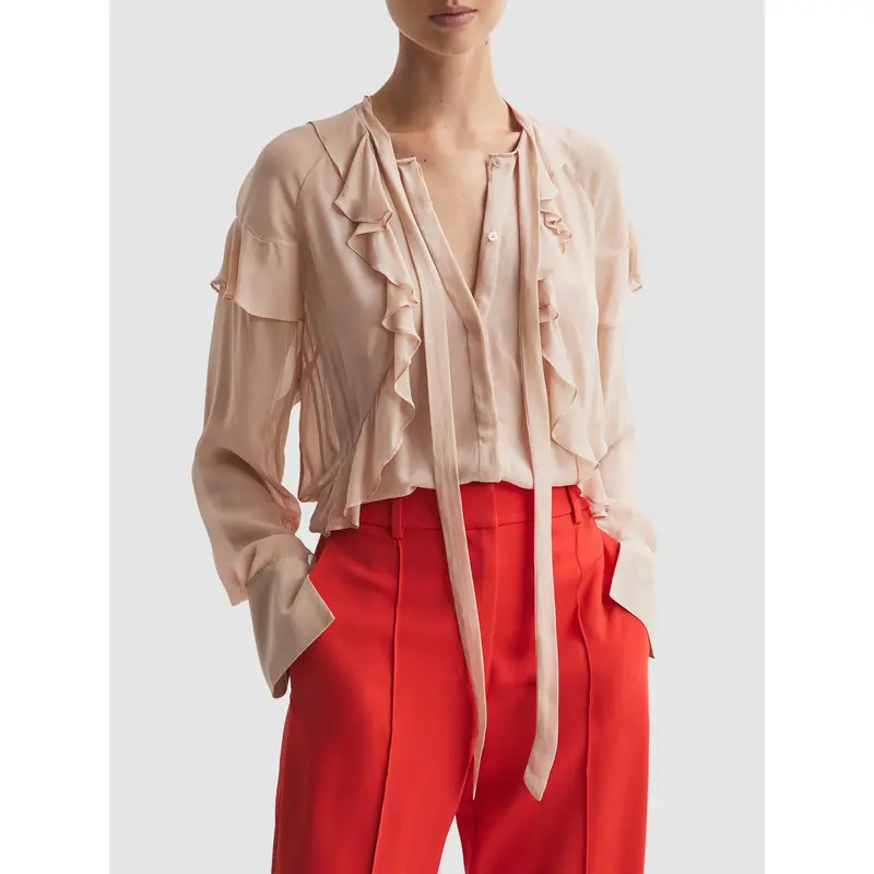 Winnie Sheer Ruffle Blouse