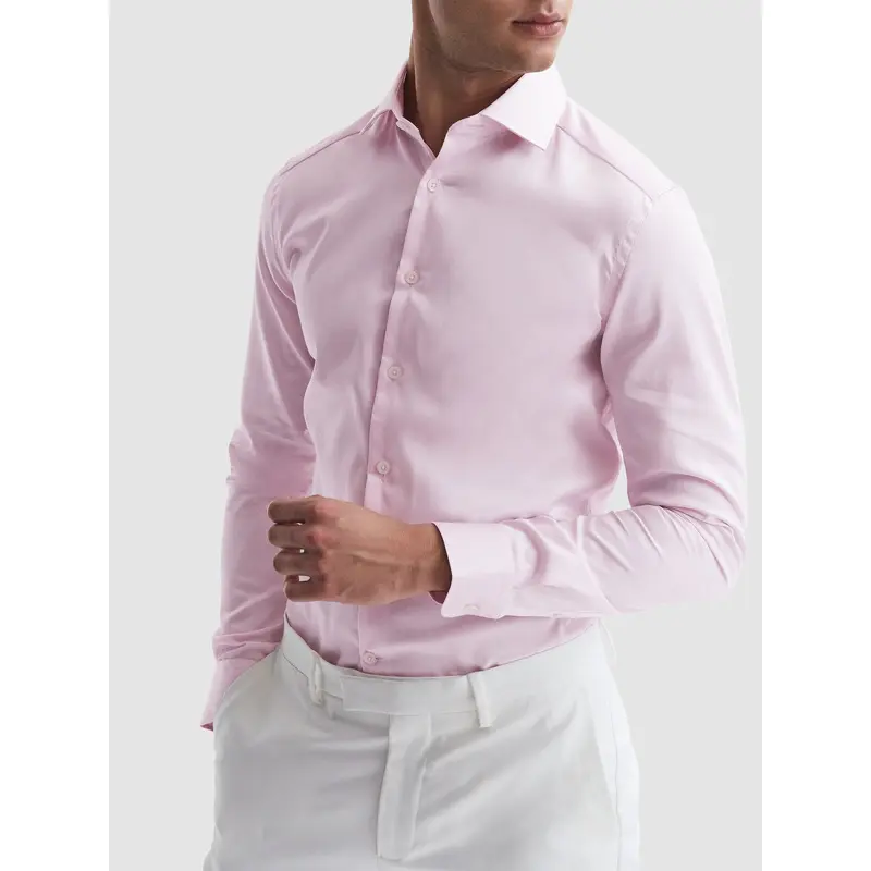 Remote Slim Fit Cotton-Satin Shirt