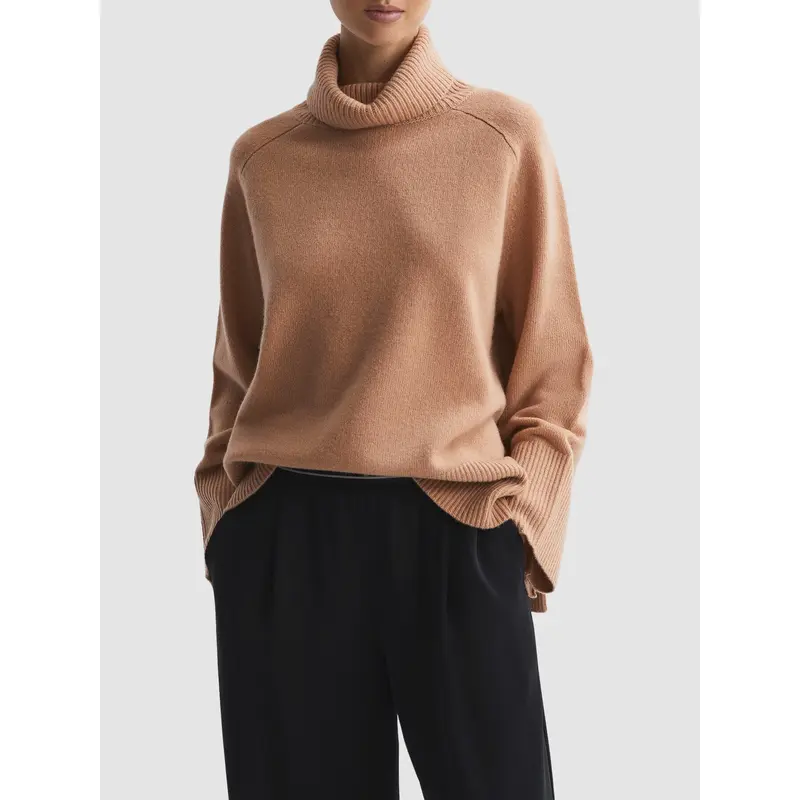 Edina Relaxed Wool-Cashmere Blend Roll Neck Jumper