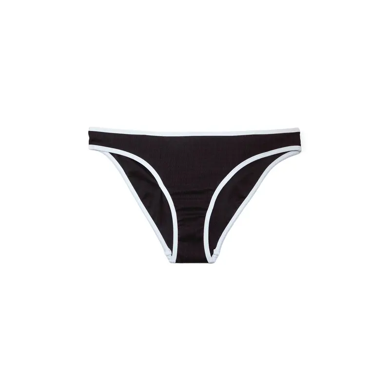 Hipster Pant Black Solid Bikini Bottom