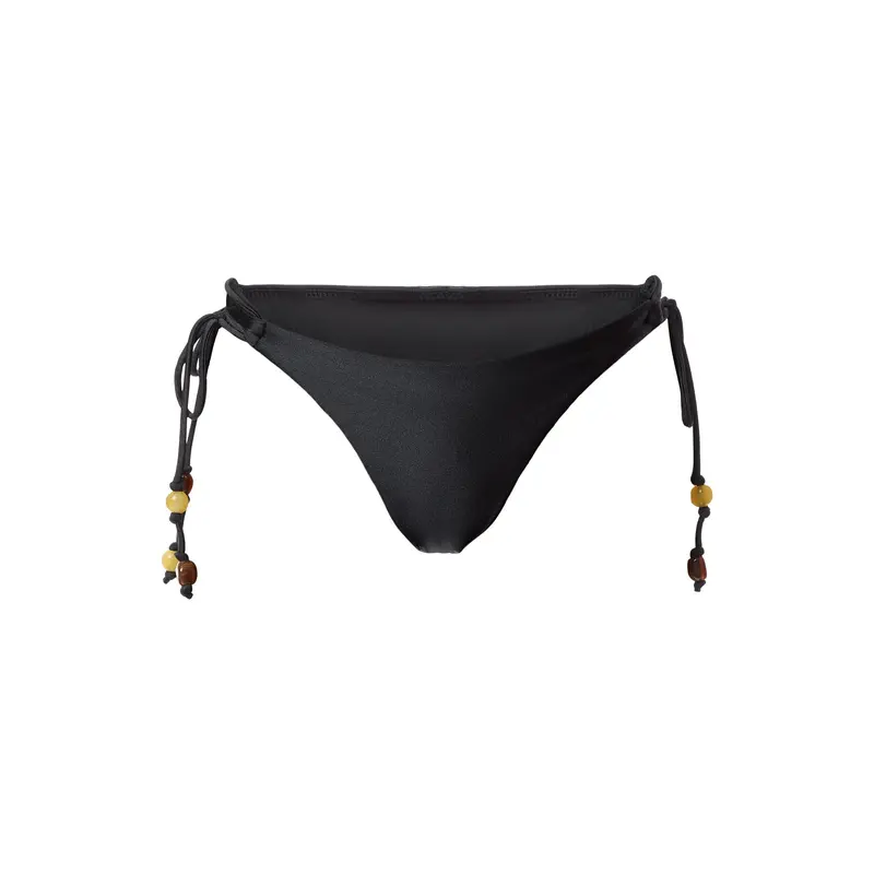 Loop Tie Side Rio Pant Black Solid Bikini Bottom