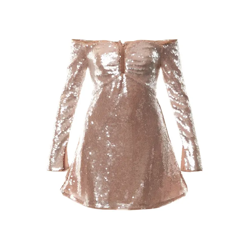 Sequin Off Shoulder Mini Dress