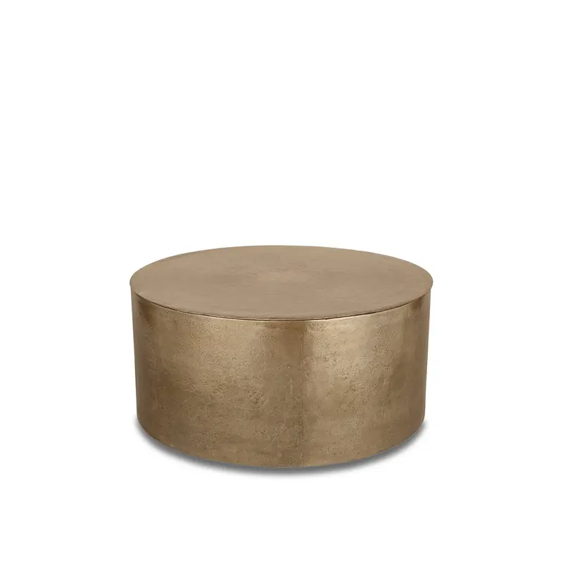 Zander Metal Drum Coffee Table Storage