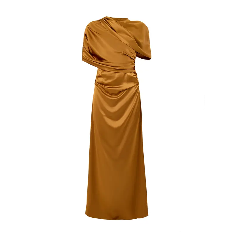 Cassia Draped Fitted Maxi Dress
