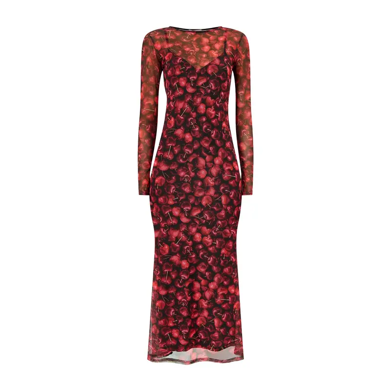 Cherry Mesh Soho Dress Red