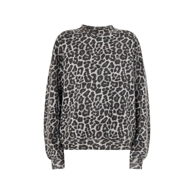 Miles Sweatshirt Grey Leopard