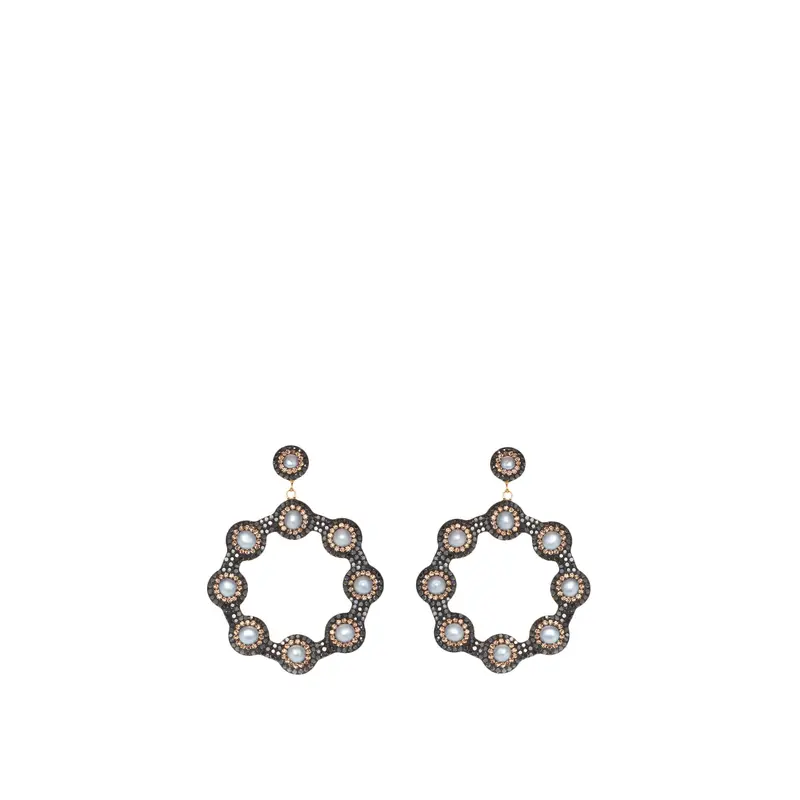 Baroque Pearl Hoop Earrings
