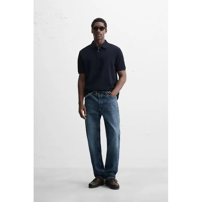 Basic Textured Polo Shirt